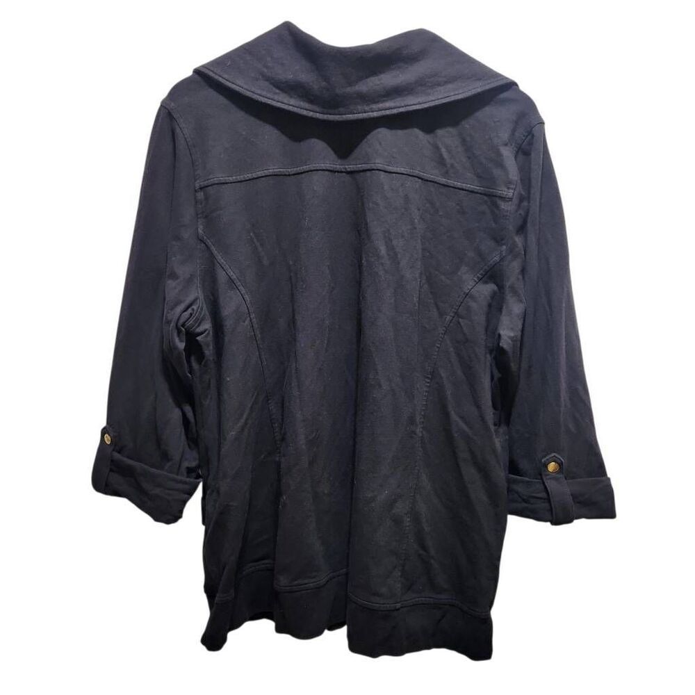Karen Scott Sport Woman full zip jacket black cotton 1X - Picture 2 of 4